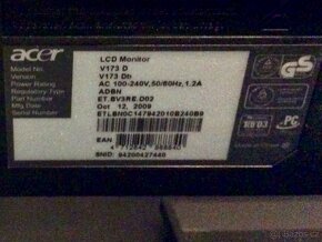 LCD Monitor Acer V173D + Klávesnice + Myš - 2