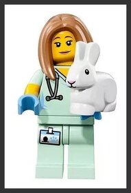 Lego minifigurka 17.serie Francouz zvěrolékařka s králíčkem - 2