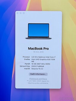 MacBook Pro 16” 2019 CTO/16GB RAM/i7/512GB SSD/ Záruka - 2