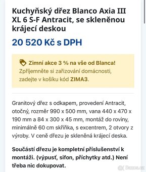 Kuchyňský dřez Blanco Axia III XL 6 S-F Antracit - 2