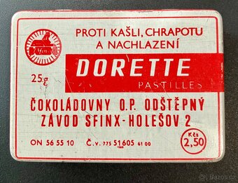 Retro plechová krabička DORETTE PASTILLES Československo - 2