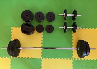 Sada nakládacích činek FitnessLine 75 kg - 2