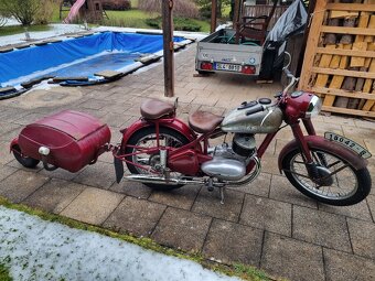 Jawa 350/18 1951 po rekonstrukci + páv 40/b. - 2