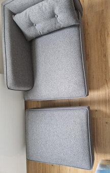 Sofa šedé dvoudílné - sedací souprava - 2