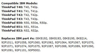 baterie pro notebooky IBM ThinkPad T42,R50 (2hod) - 2