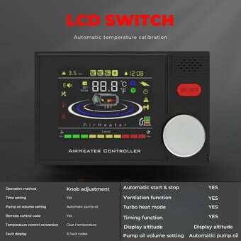 Naftové topení 8kW,  12-24-230V, auto START/STOP, bluetooth - 2