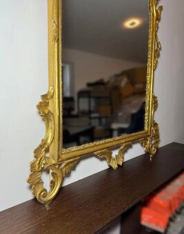 Starožitné zámecké zrcadlo se zlatým rámem - 2