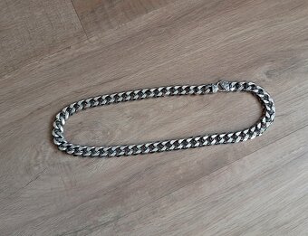 NOVÝ masivní pánský náhrdelník Pancer Silver steel š. 15 mm - 2