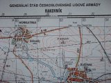 Vojenská profesionální tajná mapa Rakovník ČSLA - 2