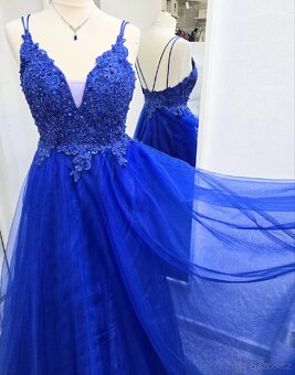 NOVÉ plesové šaty KRÁLOVSKY MODRÉ - 2
