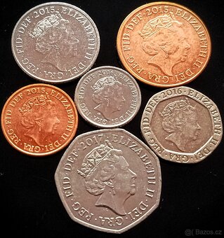 Sada mincí Velká Británie 1 - 50 pencí "štít" - 2
