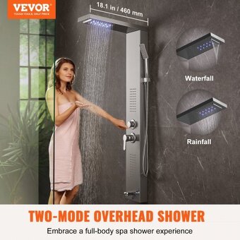 Sprchový systém 5v1 VEVOR LED - 2