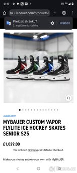 Brusle Bauer Vapor Flylite vel 6 S25 Custom Red - 2