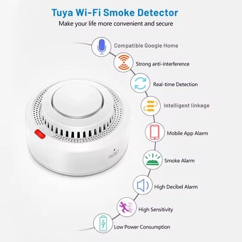 Wi-Fi Smart kouřový detektor- TUYA, Android/iOS - 2