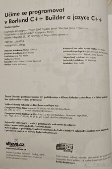 Kniha Učíme se programovat v Borland C++ Builder a jazyce C+ - 2