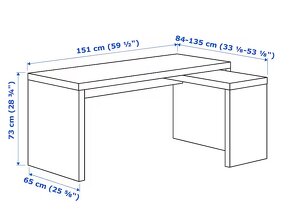 Psací stůl s výsuvnou deskou IKEA - 2