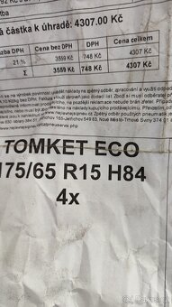 4 x nové letni pneu TOMKET 175/65 R15 - 2