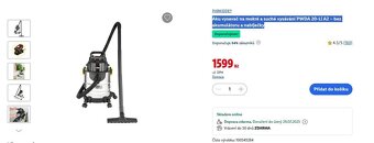 Aku vysavač na mokré a suché vysávání PWDA 20-Li A2 – bez ak - 2
