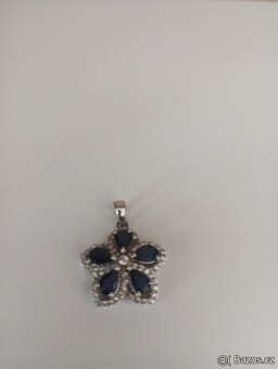 přívěšek se safíry ve stříbře (Ag) (nový) - 2