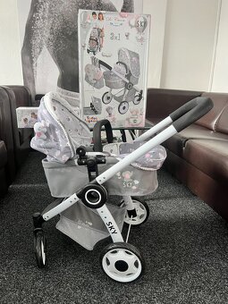 Skládací hluboký kočárek pro panenky + postylka ZDARMA - 2