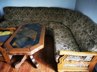 Rustikální rohový gauč a křeslo - 2