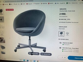 Zidle IKEA otocna na koleckach Skruvsta - 2