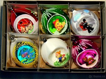 Retro vánoční ozdoby s vlepem figurek - 2