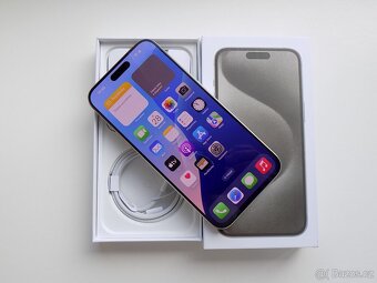 APPLE iPhone 15 Pro MAX 256GB Bílý Titan - ZÁRUKA-TOP STAV - 2