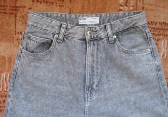 Dámské rifle šedé wide leg high waist Bershka S 36 nové - 2