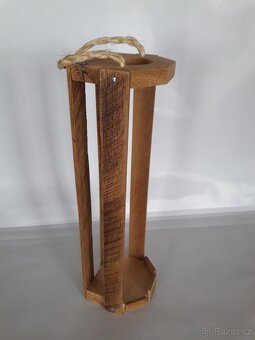 Prodám dřevěnou tašku na 1/5 litrovou sklenici, nová - 2