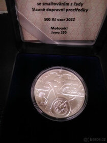 Stříbrná mince 500 Kč 2022 Motocykl Jawa 250 stand (BK) - 2