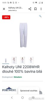 Gastro či lékařské kalhoty pracovní XL nové - 2