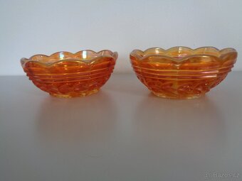 2 oranžové skleněné misky - 2