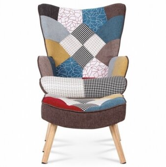 Prodáme Křeslo patchwork s podnožkou     AK-305 PW2 - 2