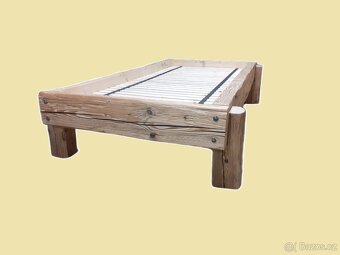 Postel kartáčované staré trámy - 2
