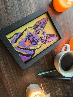 Německý ovčák - 3D tištěný obraz - 2