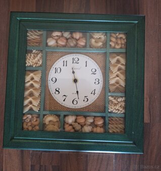 Hodiny + teploměr dřevo - 2