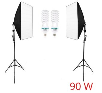 Fotopozadí (3- bílé, černé, zelené) + 2x softbox 90W - 2