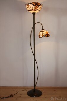 Stojací Tiffany lampa - nová, 2 stínidla - 2