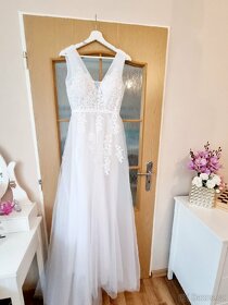 Nové bílé svatební boho šaty velikosti L-XL - 2