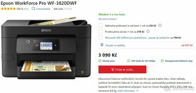 Tiskárna / scanner Epson WorkForce Pro WF-3820 PC:3000Kč - 2