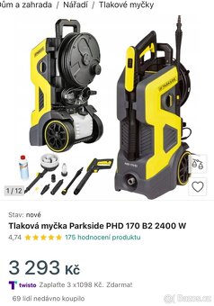 Tlaková myčka včetně nástavců na mytí auta - nová se zárukou - 2