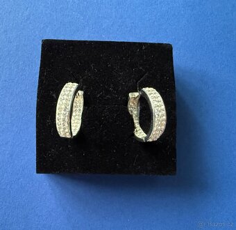 Stříbrné Ag kruhové náušnice Swarovski krystaly, sleva 1178 - 2