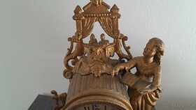 Starožitné krbove hodiny Brunfaut ,,komplet 3ks souprava - 2