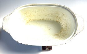 Starožitná těžká litinová zapékací mísa - 2