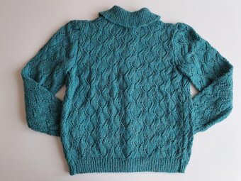 Nový, ručně pletený svetr, vel. M - 2