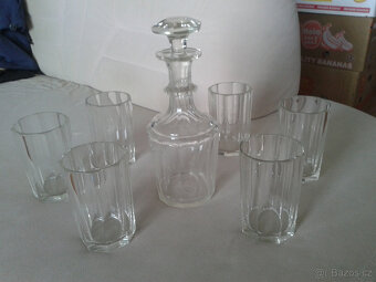 BIEDERMEIER KOMPLET BRUS - KARAFA + SKLENICE - 2