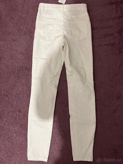 Dámské bílé kalhoty na knoflík skinny vel. 36 nové - 2