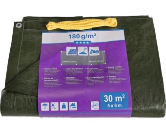 Zakrývací plachta univerzální 180 g/m² zelená 5x6 m - 2