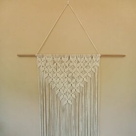 Boho nástěnná dekorace / smetanová - 2